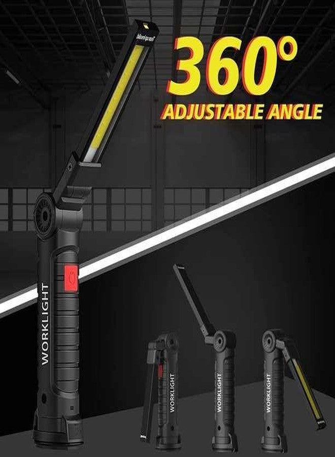 KUNYA LED Worklight Flashlight, COB Rechargeable Work Lights with Magnetic Base 360 Degree Rotate and 4 Modes Portable Flood Light Inspection Construction Light for Car Repair ramdom Color - Image 4